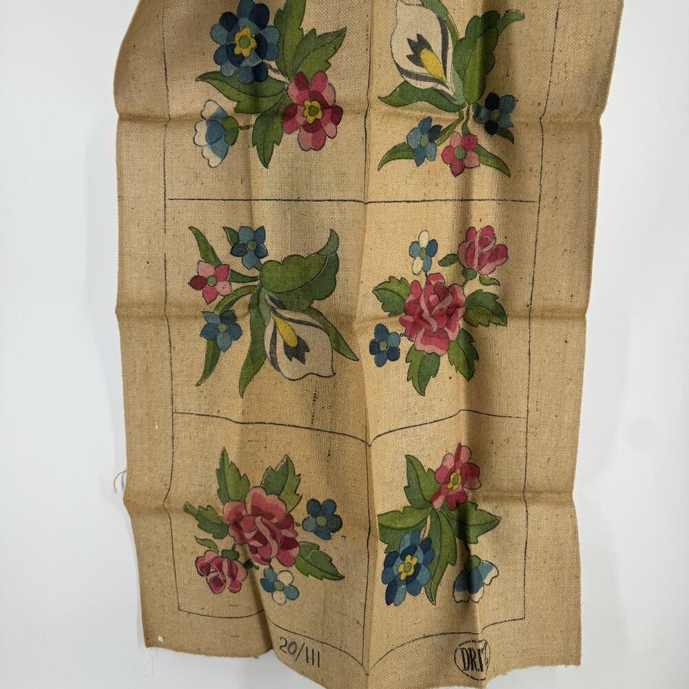 Vtg Rug Hooking Dritz “Nosegay" Burlap Floral Pattern 30x40” New